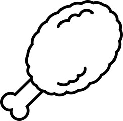 Fried chicken icon - minimal fast food vector