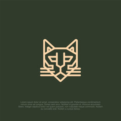 Geometric Felidae Design: An Abstract Representation of Wild Feline Elegance, Combining Modern Graphic Style, Perfect for Logo Design, Branding, and Contemporary Art Projects