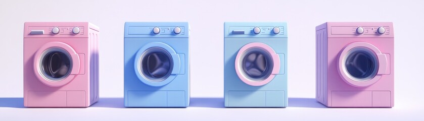 Pastel-Colored Washing Machines