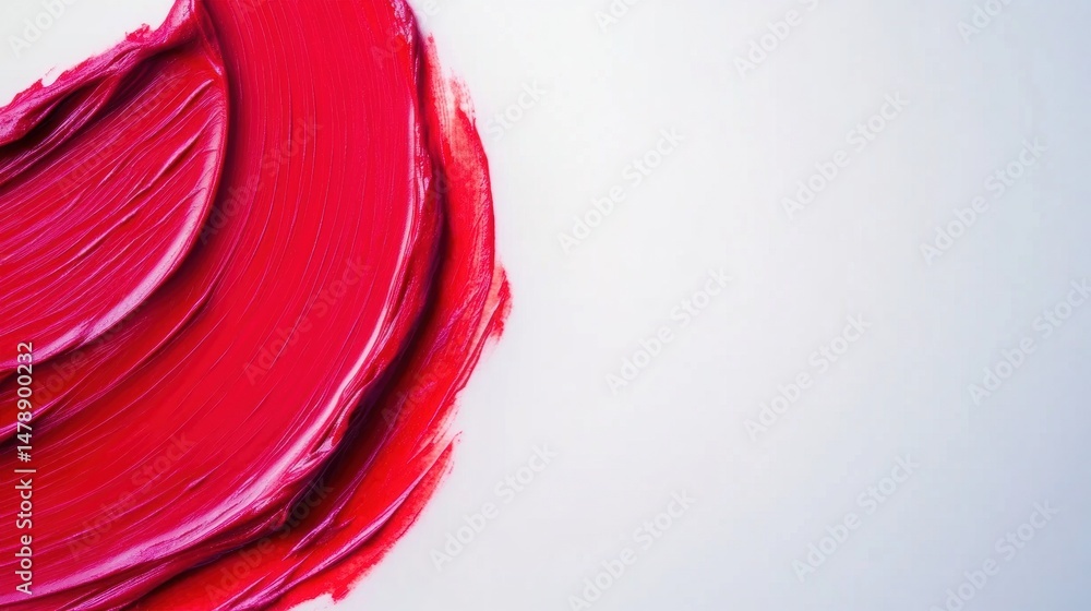 Aufkleber a bold application of red paint on a smooth canvas highlights the creativity and artistic expression