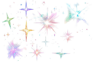 Stars shine brightly in the night, Watercolor Style and Celestial Theme.
