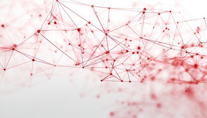 Abstract digital network design with red connecting lines.