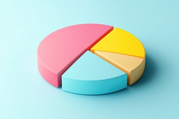 Fototapeta premium Colorful pie chart, 3D rendering