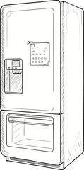 Hand-drawn Refrigerator Sketch Illustration Vector