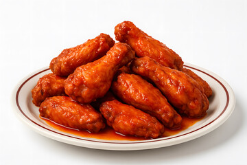 Pile of Delicious Buffalo Wings on a Plate