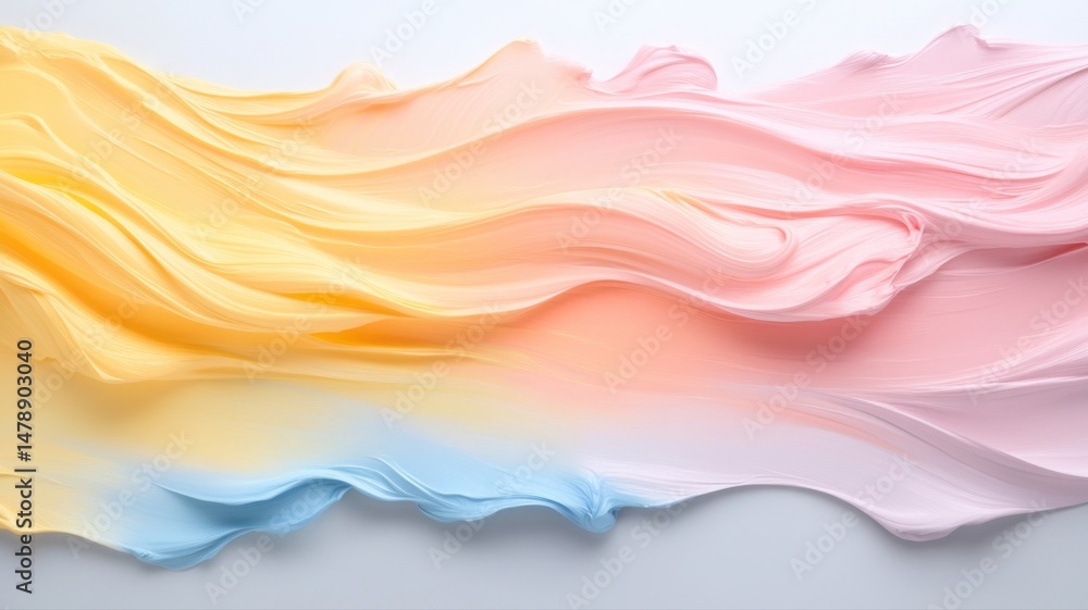 Aufkleber soft pastel wavy cream texture background cream texture background wavy soft frosting icing abstract
