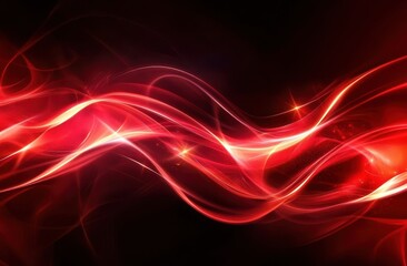 Abstract design of red glowing wavy lines.