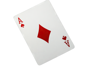 A Standard Playing Card With A Red Diamond Suit And The Ace Value Isolated On A Transparent Background