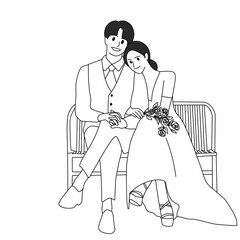 Fototapeta premium bride and groom