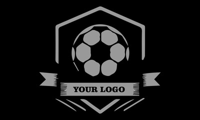 Obraz premium football logo design and shield football logo vector illustration artwork