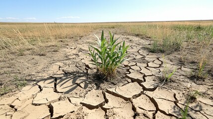 Resilient desert plants arid landscape high angle view