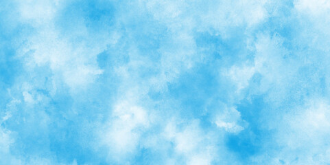 Pastel blue watercolor paint brush stroke background,Creative and painted cloudy sky blue watercolor background,Abstract blue watercolor illustration banner, wallpaper,