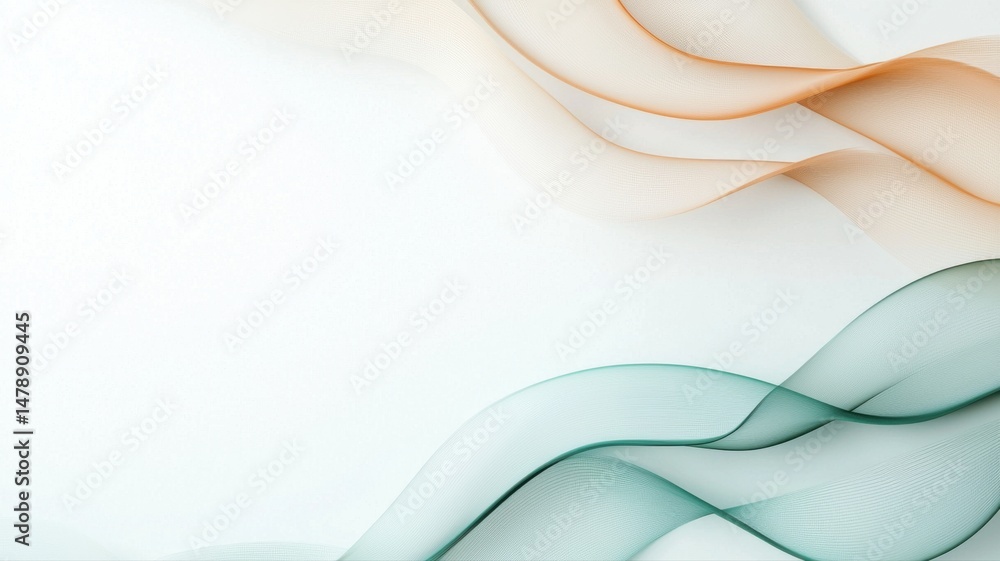 Poster elegant abstract wavy background with orange and teal fluid lines abstract background wave curve art