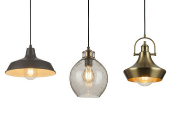 Pendant lighting fixtures lamps interior design isolated on transparent background