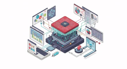 Obraz premium Data Integration Centralized System for Efficient Data Management