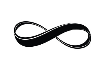 Silhouette art design of a curled ribbon strip elegant shape.eps