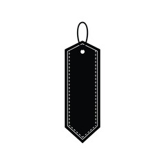 Silhouette art design of a vertical hanging ribbon tag.eps