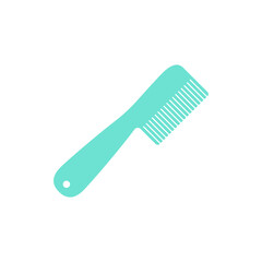 Blue plastic comb isolated on white background, a simple grooming tool for hair care and hygiene
