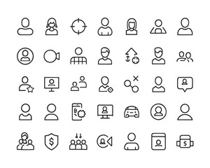 delete account vector icon collection in clean line art style