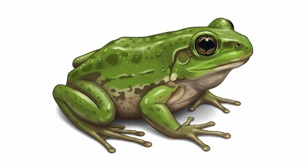 Fototapeta premium Illustration of a green frog on a white background