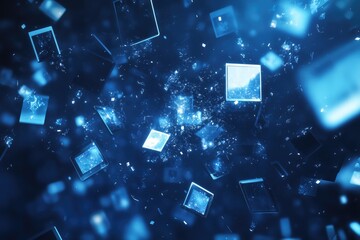 Abstract digital display explosion.  