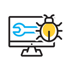 Vector multi color icon for Fixing bugs