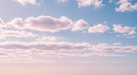Obraz premium Serene Pastel Sky Soft Pink and Blue Cloudscape