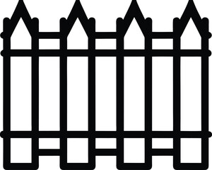 Fence Silhouette Vector Illustration In White Background