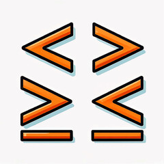 Flat Vector Icons of Comparison Signs