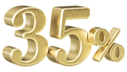 3D Golden 35 Percent Discount Number Promotion