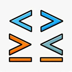 Flat Vector Icons of Comparison Signs