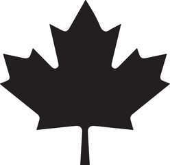 Maple leaf icon, Canadian maple leaf silhouette vector