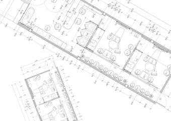 Floor plan designed building on the drawing.