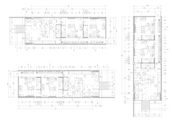Floor plan designed building on the drawing.