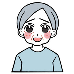 照れる老人男性のイラスト