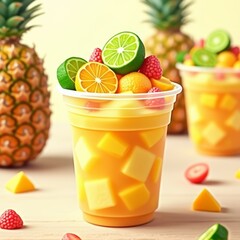 Cool and cool fresh fruit cup