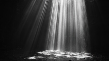 Sunbeams Illuminate a Mysterious Cave