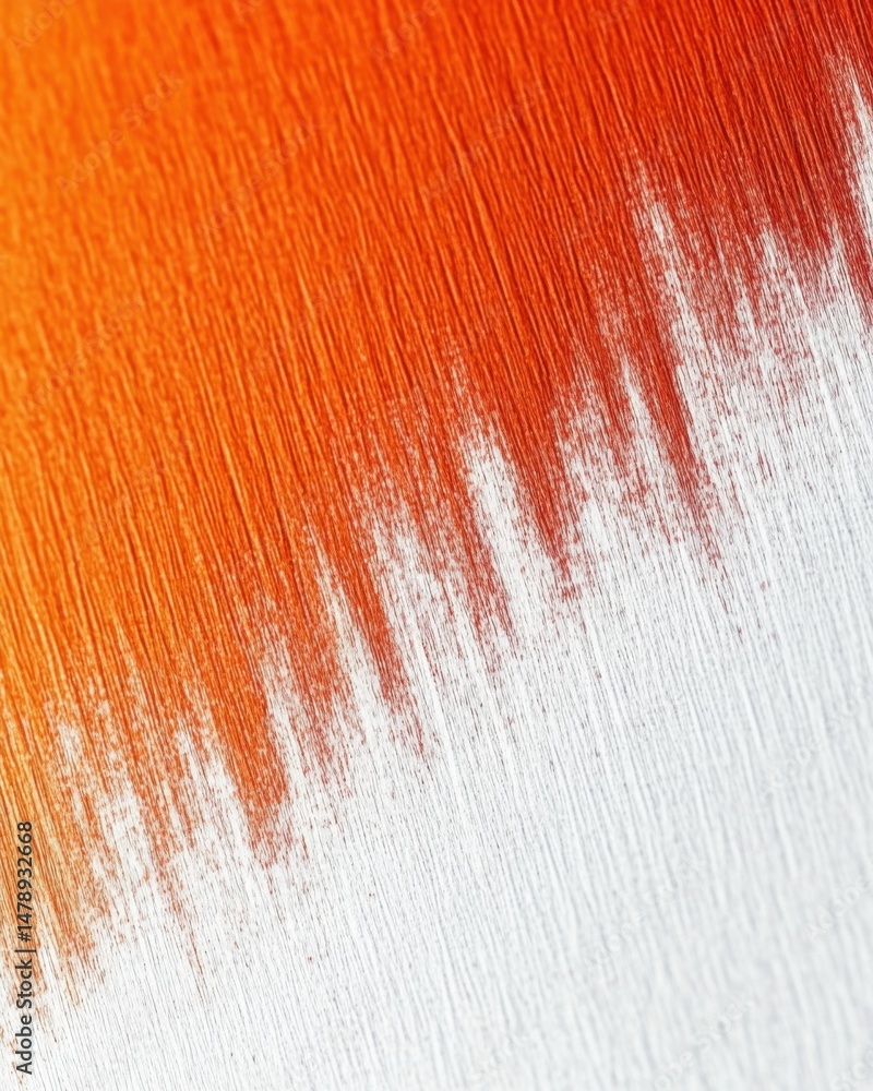 Poster abstract orange paint stroke on textured white surface close up diagonal perspective for artistic ba