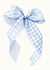Elegant blue checkered bow