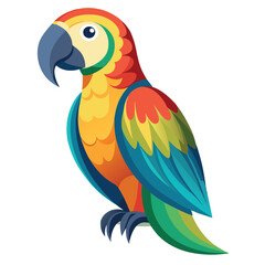 Vector illustration of a bright parrot, bird