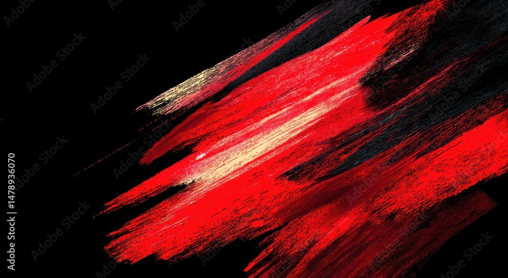 Poster dynamic abstract design with bold color strokes.