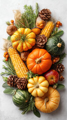 Harvesting beauty of fall equinox festival with vibrant pumpkins corn and natural elements creating warm seasonal display