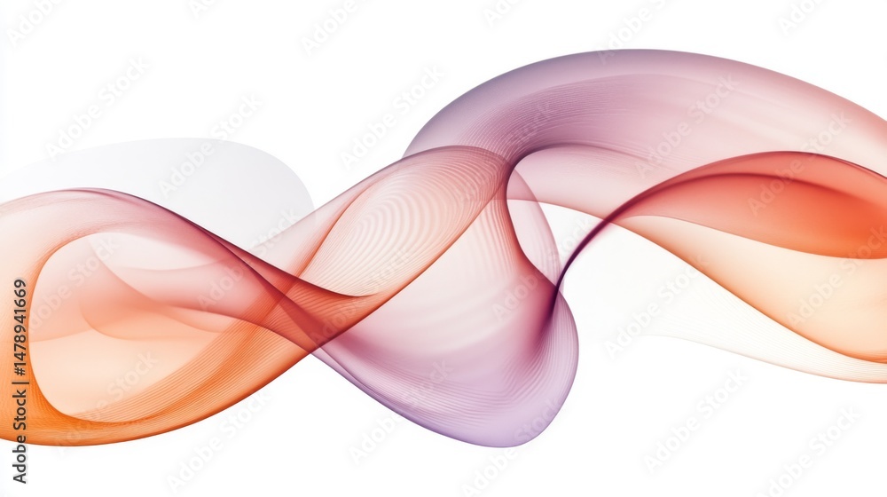 Fototapete modern graphic art with layered, translucent shapes in contrasting colors on a white background, cre