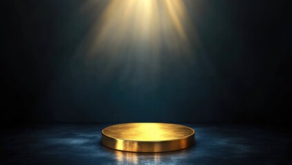 Golden podium under spotlight (2)