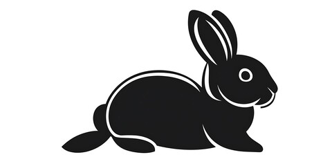 Obraz premium Simple black rabbit silhouette