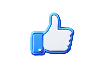 Fototapeta premium 3D Render of a Blue Thumbs Up Icon on Transparent Background