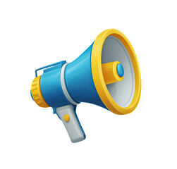 Cartoon Megaphone Announcement Icon on Transparent Background