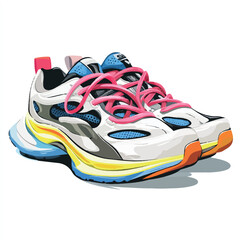 chunky sneakers with bright laces