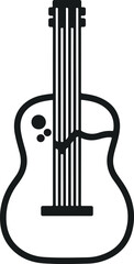 Minimalist black and white guitar icon vector illustration design