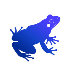 Blue frog vector icon on a white background